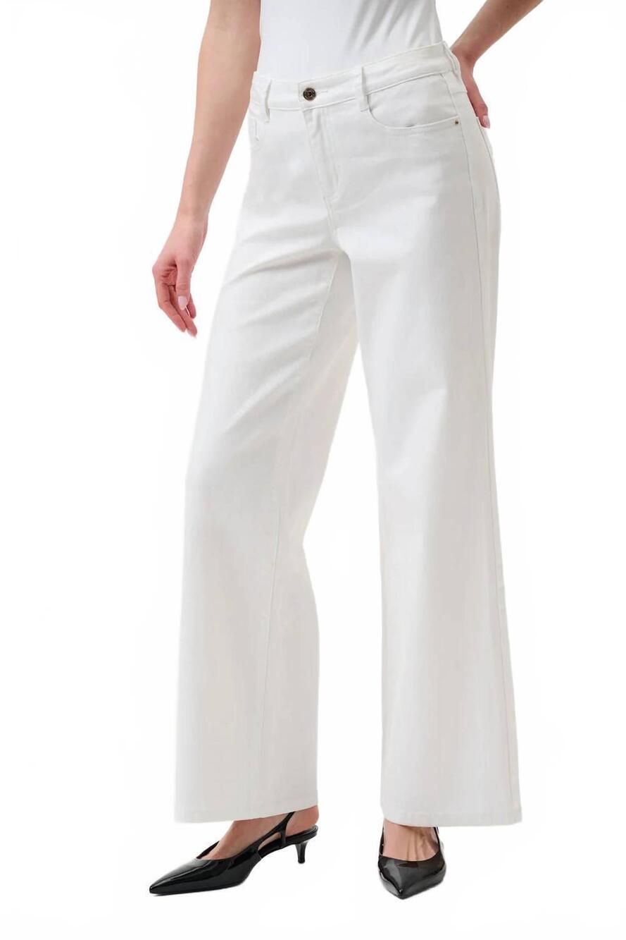 NEW JOSEPH RIBKOFF classic wide-leg stretch jeans in white